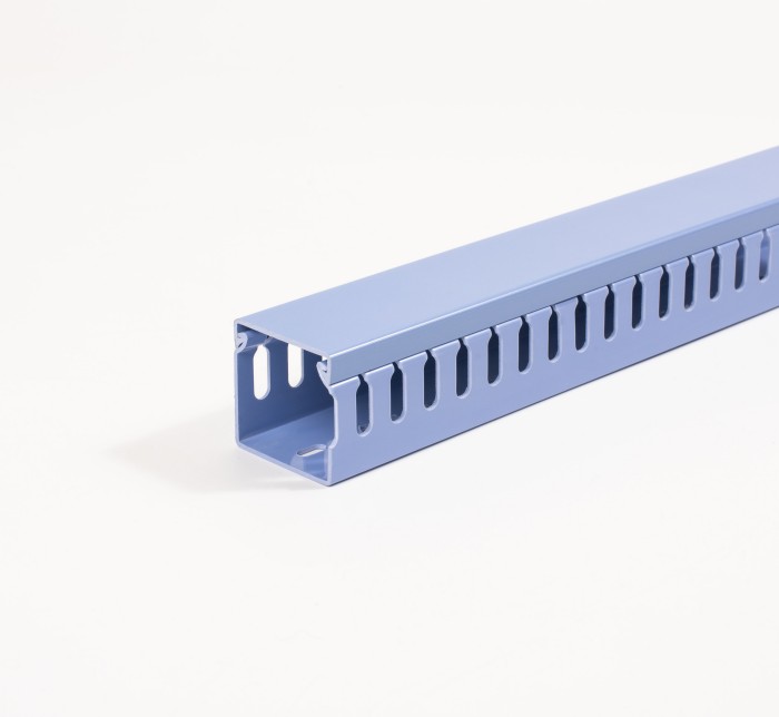 PUWEI Blue PVC Open Slot Wire Duct H 80MM*W 40MM